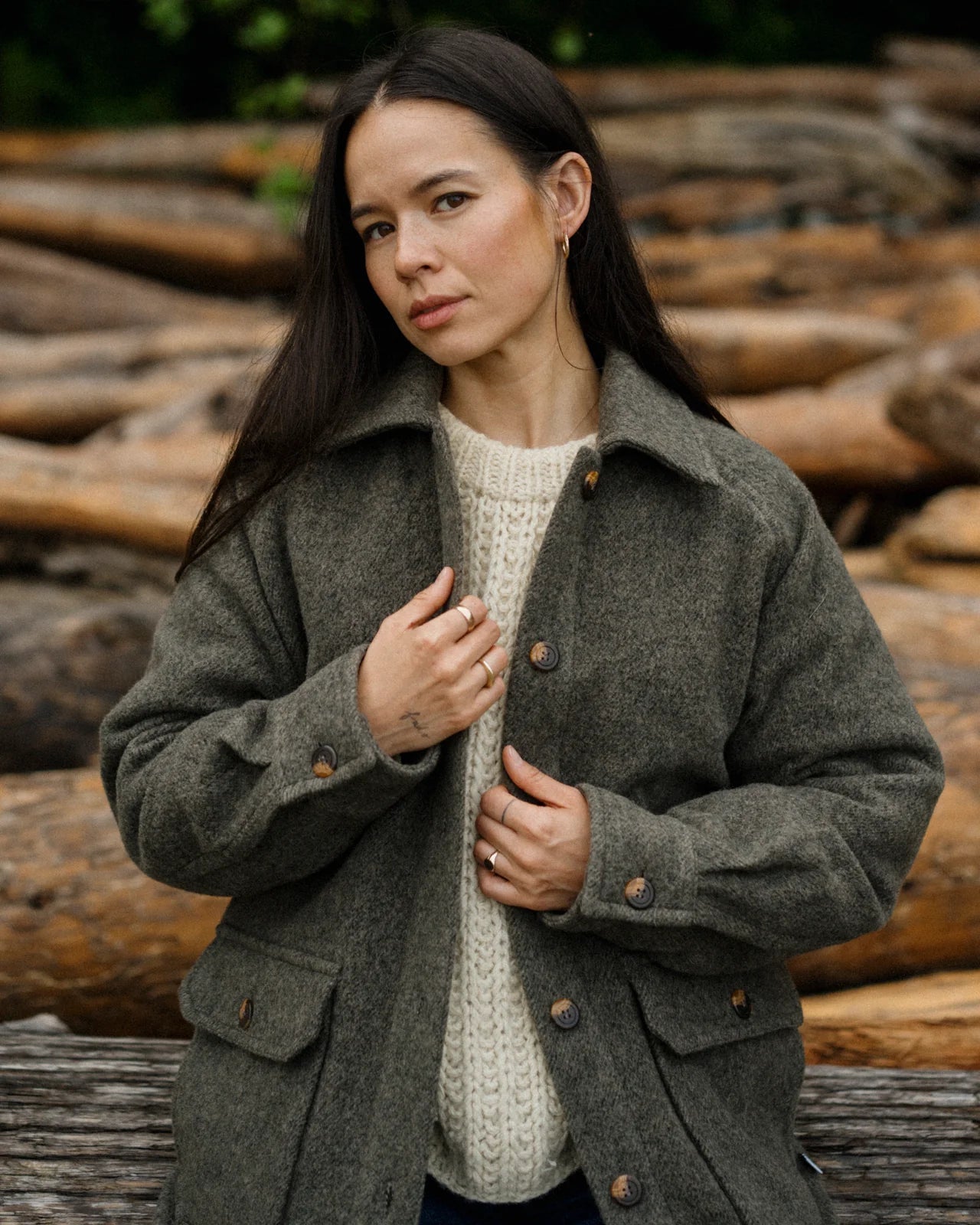 Women's Recycled Wool Eco-Friendly Coat | Made in Canada | Anian