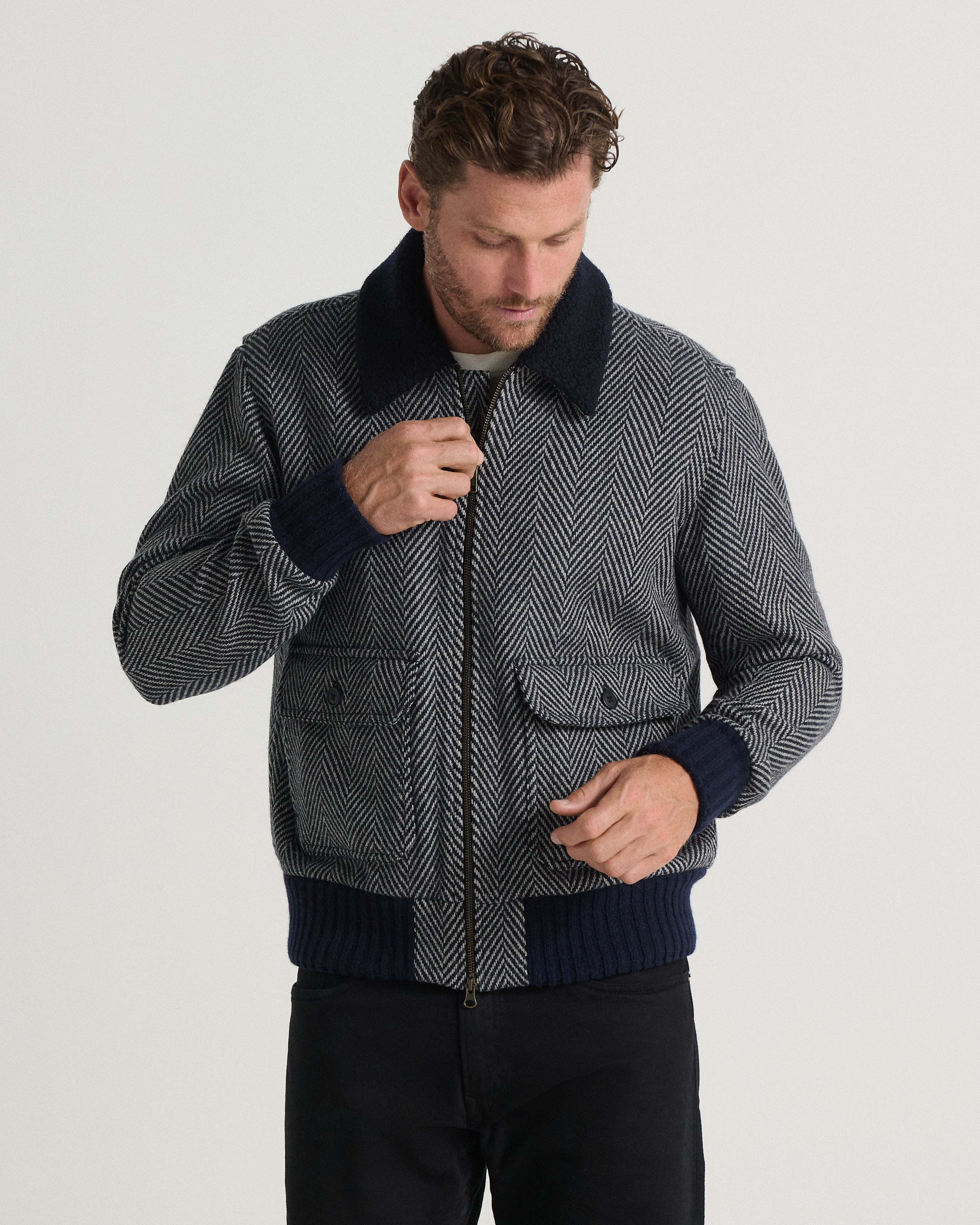 Herringbone Flight Jacket - Manteau