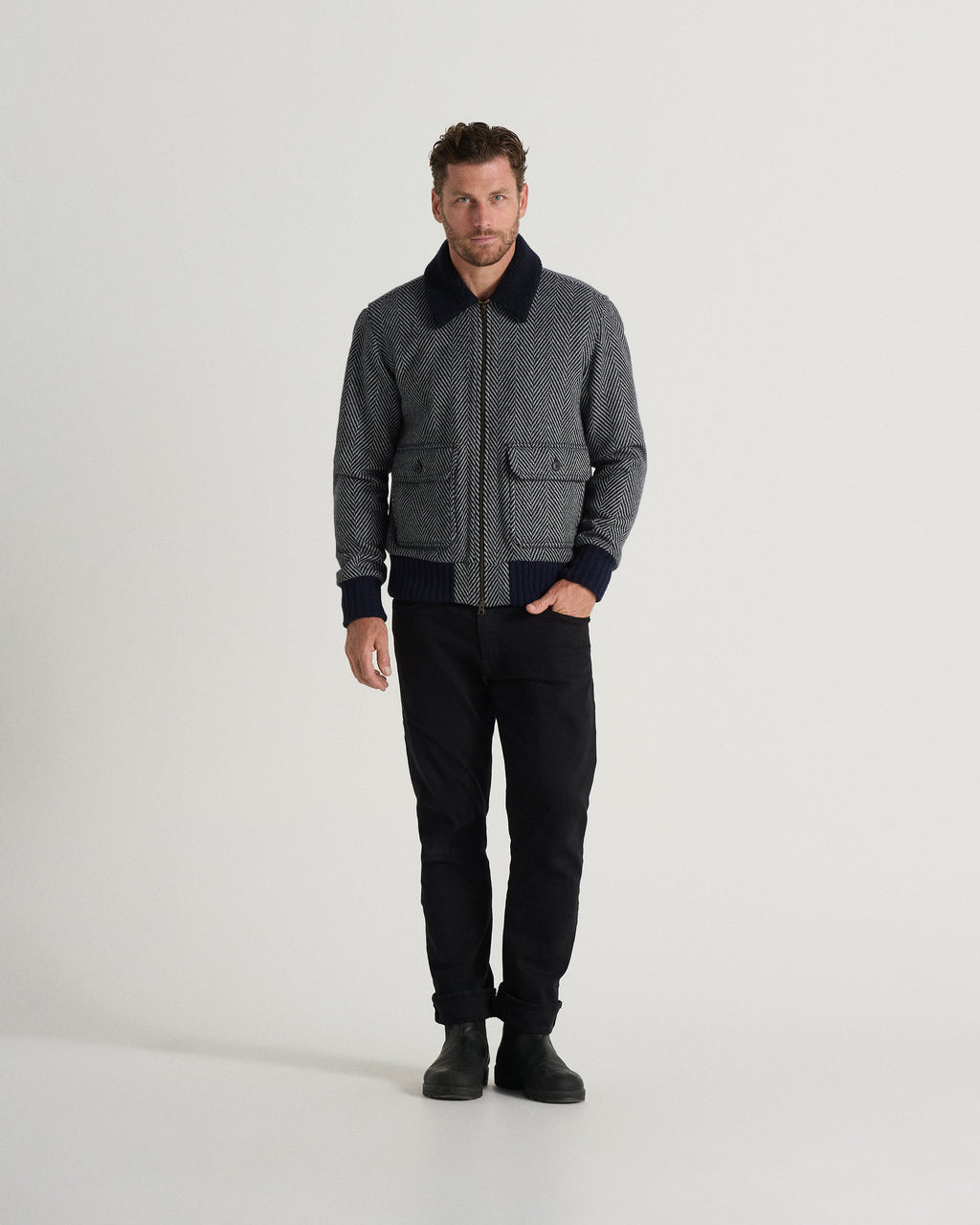 Herringbone Flight Jacket - Manteau