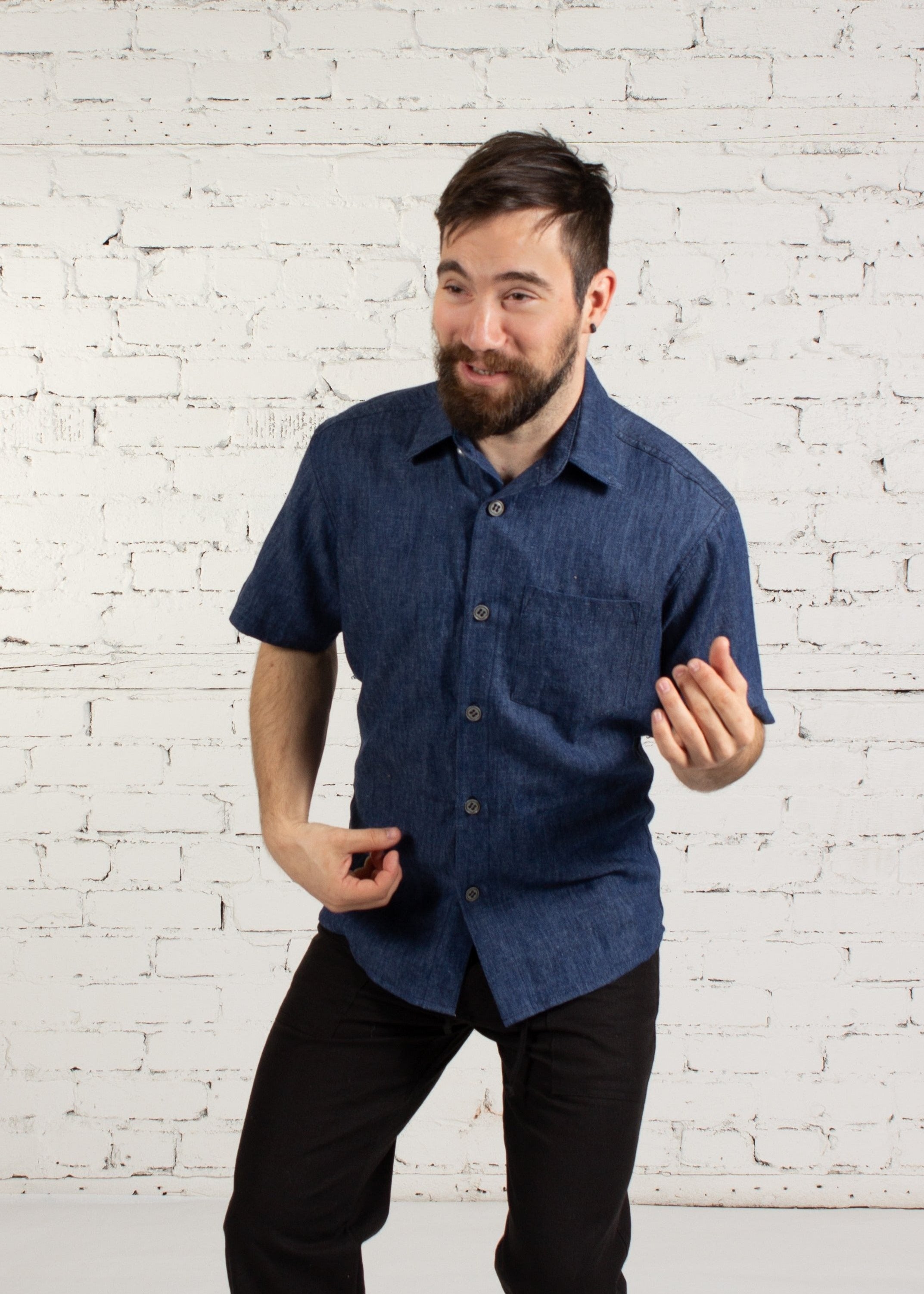 VICTOR S/S Denim Blue Hemp