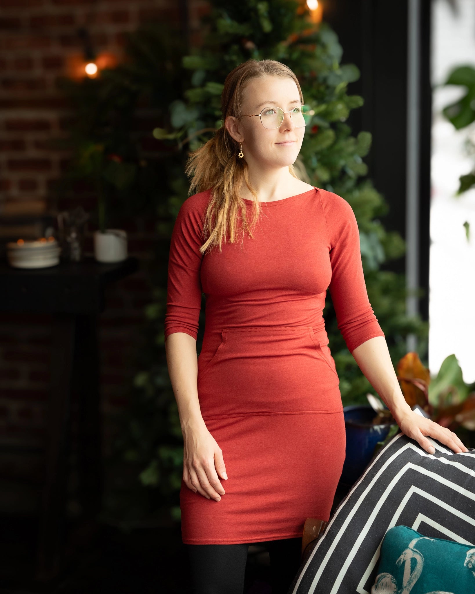 PEUSKALITA Pocket - Robe manches 3 quarts