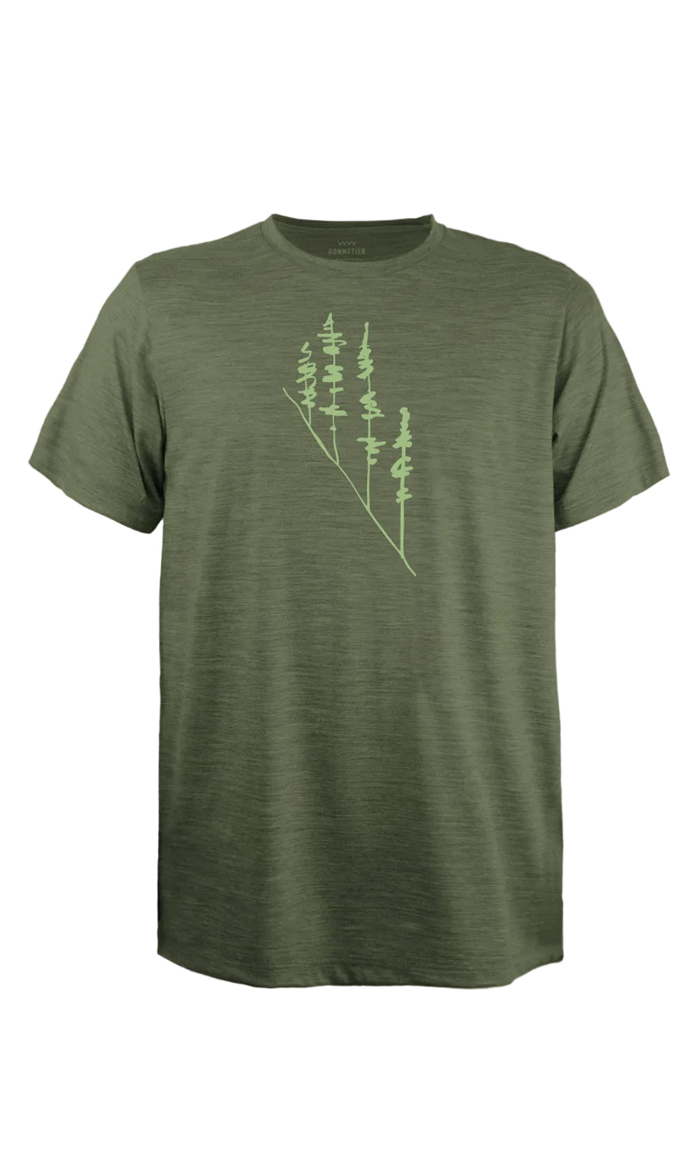 TEE 100% MERINO TREE heather navy